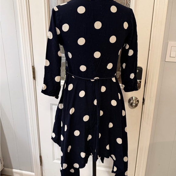 Polka Dot Navy Dress - Picture 3 of 4